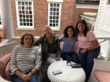 Lisa Jacobs, Kris Piatt, Rachel Elias and Lynne Gassiraro on the famous Red Lion Inn Porch, Stockbridge, MA